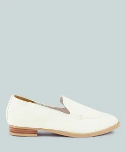 Rag & Co BOUGIE White Organic Canvas Loafers Loafers & Ballerinas