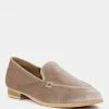 Rag & Co LUXE-LAP Taupe Velvet Handcrafted Loafers