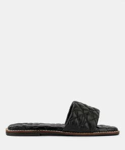 Rag & Co ODALTA Black Handcrafted Quilted Summer Flats