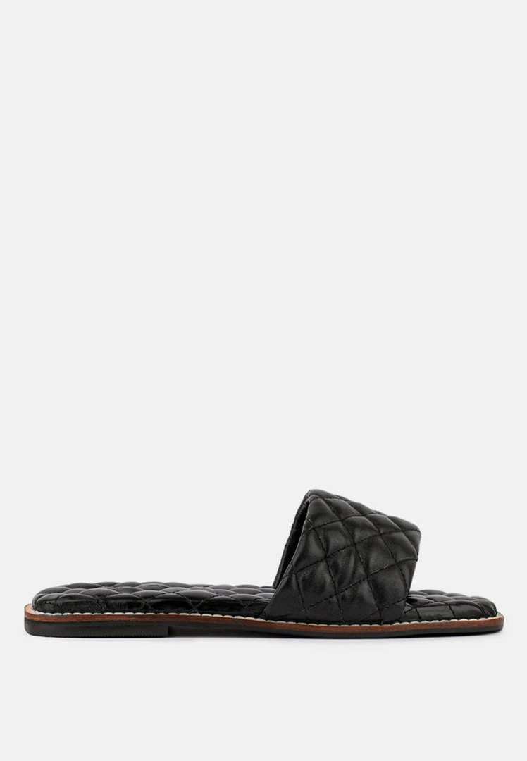 Rag & Co ODALTA Black Handcrafted Quilted Summer Flats 4 Rag & Co ODALTA Black Handcrafted Quilted Summer Flats