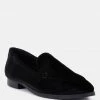 Rag & Co LUXE-LAP Black Velvet Handcrafted Loafers Loafers & Ballerinas