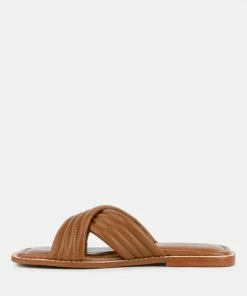 Rag & Co EURA Tan Quilted Leather Flats 12 Rag & Co EURA Tan Quilted Leather Flats