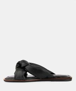 Rag & Co CHUBS Black Puffy Strap Sliders Flat Flats 12 Rag & Co CHUBS Black Puffy Strap Sliders Flat Flats