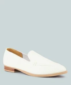 Rag & Co BOUGIE White Organic Canvas Loafers Loafers & Ballerinas