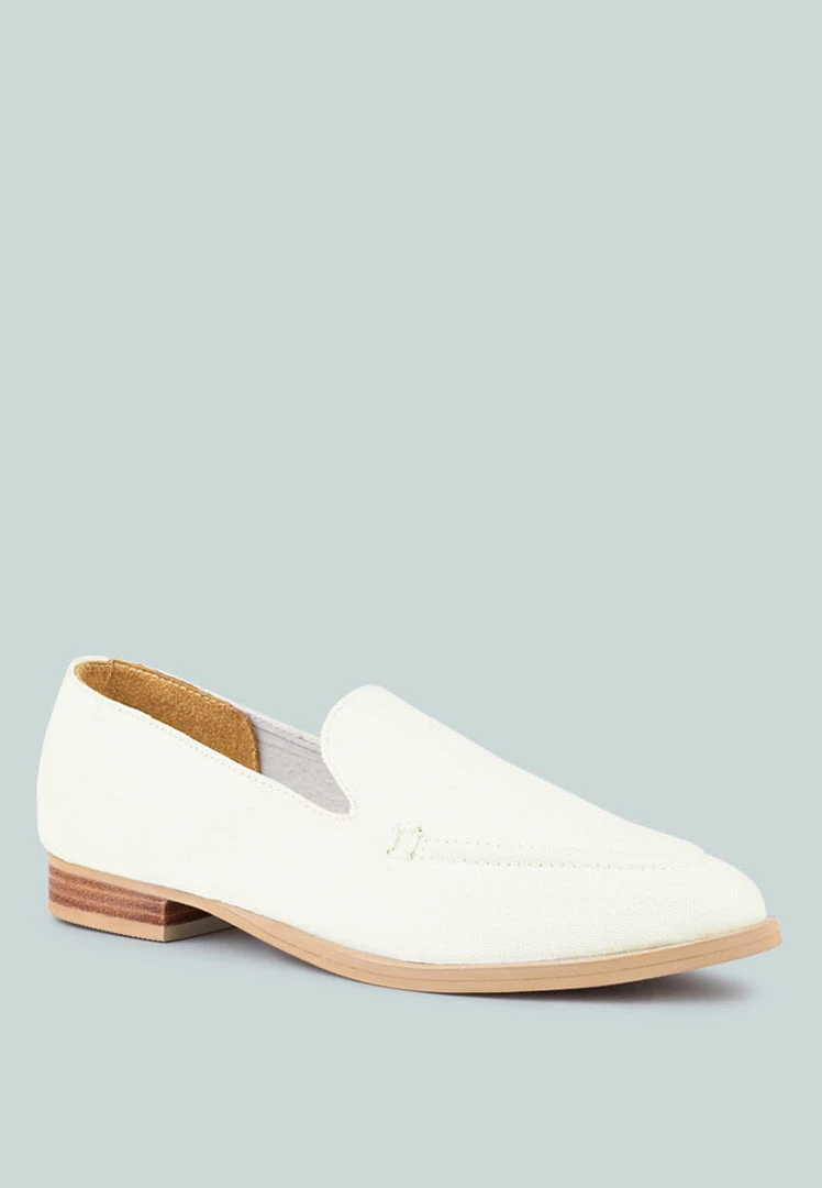 Rag & Co BOUGIE White Organic Canvas Loafers Loafers & Ballerinas 3 Rag & Co BOUGIE White Organic Canvas Loafers Loafers & Ballerinas