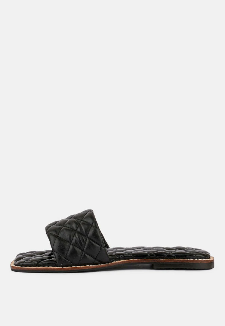 Rag & Co ODALTA Black Handcrafted Quilted Summer Flats 6 Rag & Co ODALTA Black Handcrafted Quilted Summer Flats
