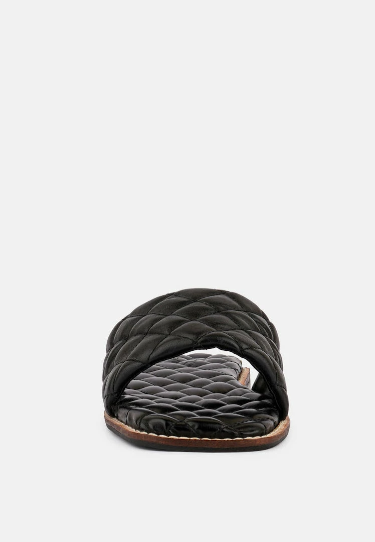 Rag & Co ODALTA Black Handcrafted Quilted Summer Flats 5 Rag & Co ODALTA Black Handcrafted Quilted Summer Flats
