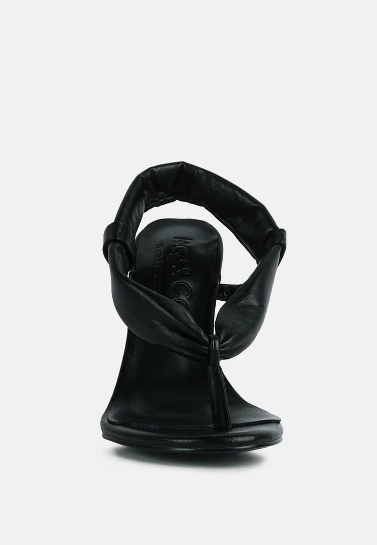 Rag & Co SINGLES Black High Heeled Thong Sandals 5 Rag & Co SINGLES Black High Heeled Thong Sandals