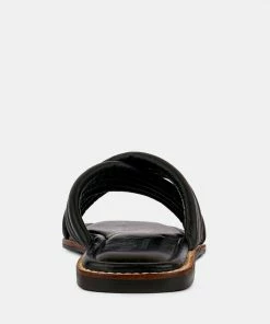 Rag & Co EURA Black Quilted Leather Flats