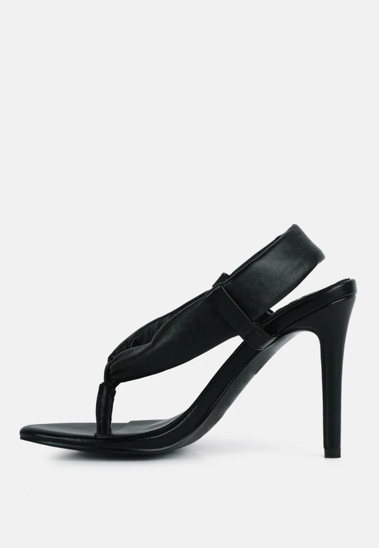 Rag & Co SINGLES Black High Heeled Thong Sandals 6 Rag & Co SINGLES Black High Heeled Thong Sandals