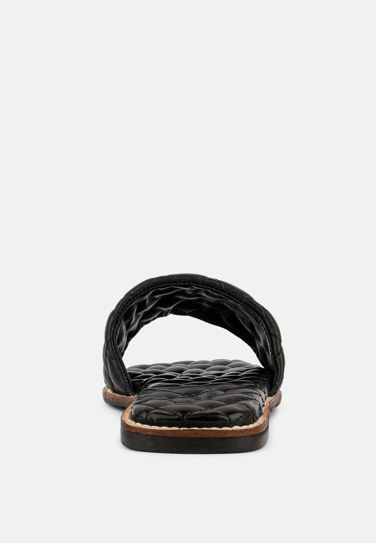 Rag & Co ODALTA Black Handcrafted Quilted Summer Flats 7 Rag & Co ODALTA Black Handcrafted Quilted Summer Flats