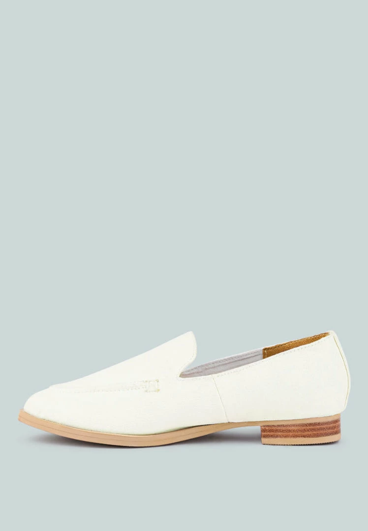 Rag & Co BOUGIE White Organic Canvas Loafers Loafers & Ballerinas 6 Rag & Co BOUGIE White Organic Canvas Loafers Loafers & Ballerinas