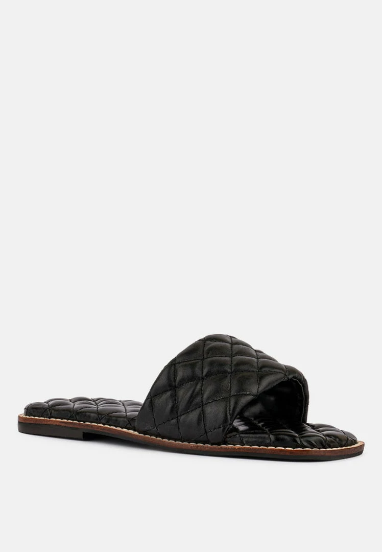 Rag & Co ODALTA Black Handcrafted Quilted Summer Flats 3 Rag & Co ODALTA Black Handcrafted Quilted Summer Flats