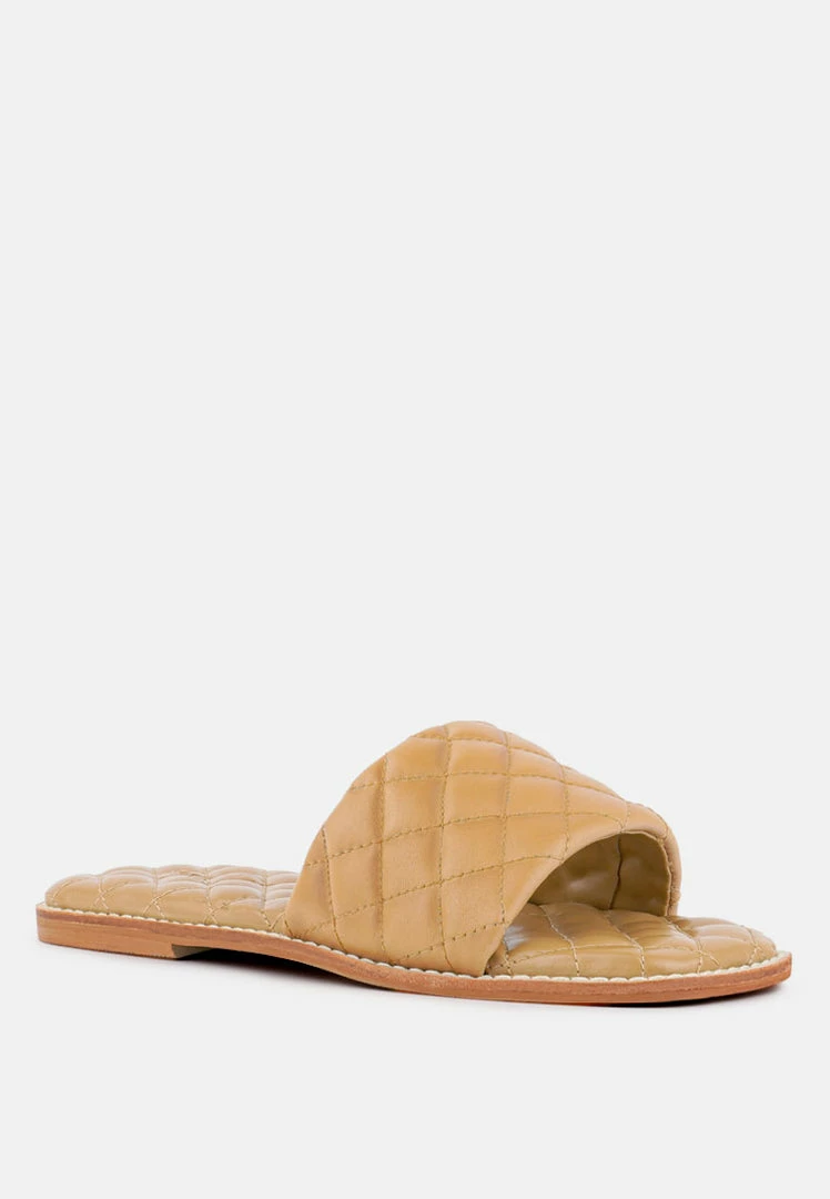 Rag & Co ODALTA Beige Handcrafted Quilted Summer Flats 3 Rag & Co ODALTA Beige Handcrafted Quilted Summer Flats