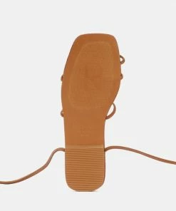 Rag & Co AMATHA Tan Essential Toe Ring Summer Leather Flats