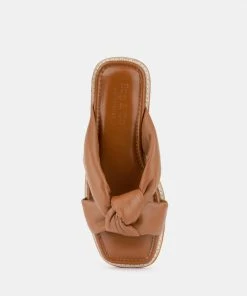 Rag & Co Flats CHUBS Tan Puffy Strap Sliders Flat