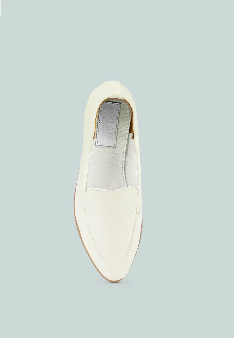 Rag & Co BOUGIE White Organic Canvas Loafers Loafers & Ballerinas 8 Rag & Co BOUGIE White Organic Canvas Loafers Loafers & Ballerinas