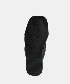 Rag & Co CHUBS Black Puffy Strap Sliders Flat Flats 15 Rag & Co CHUBS Black Puffy Strap Sliders Flat Flats