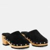 Rag & Co Clogs TULLEY Suede Clog Mules In Black 1 Rag & Co Clogs TULLEY Suede Clog Mules In Black