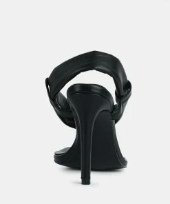 Rag & Co SINGLES Black High Heeled Thong Sandals 13 Rag & Co SINGLES Black High Heeled Thong Sandals