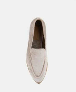 Rag & Co LUXE-LAP Taupe Velvet Handcrafted Loafers