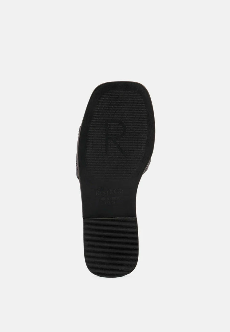 Rag & Co ODALTA Black Handcrafted Quilted Summer Flats 9 Rag & Co ODALTA Black Handcrafted Quilted Summer Flats