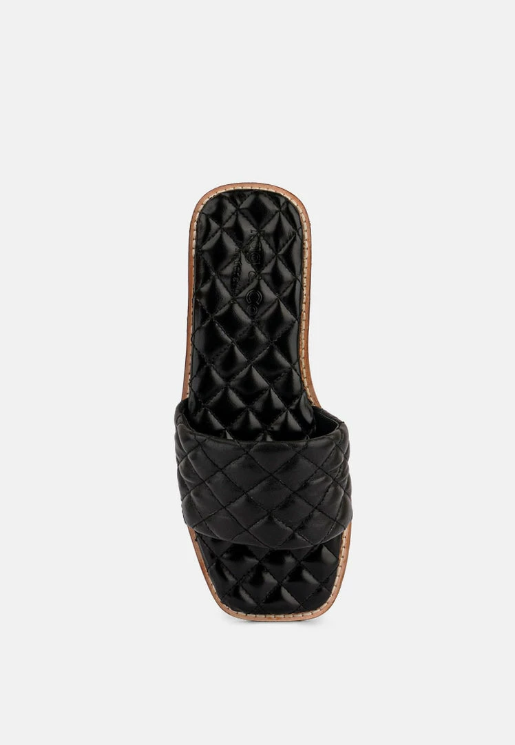 Rag & Co ODALTA Black Handcrafted Quilted Summer Flats 8 Rag & Co ODALTA Black Handcrafted Quilted Summer Flats