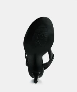 Rag & Co SINGLES Black High Heeled Thong Sandals 15 Rag & Co SINGLES Black High Heeled Thong Sandals