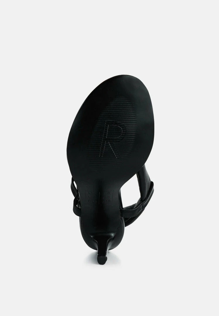 Rag & Co SINGLES Black High Heeled Thong Sandals 9 Rag & Co SINGLES Black High Heeled Thong Sandals