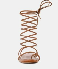 Rag & Co AMATHA Tan Essential Toe Ring Summer Leather Flats