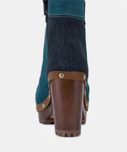 Rag & Co AGUAR Blue Denim Patchwork Ankle Boots 13 Rag & Co AGUAR Blue Denim Patchwork Ankle Boots