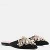 Rag & Co ASTRE Embellished Delicate Pearl Mules In Black 1 Rag & Co ASTRE Embellished Delicate Pearl Mules In Black