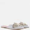 Rag & Co ASTRE Embellished Delicate Pearl Mules In White