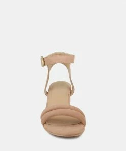 Rag & Co AMELIA Beige Block Heel Sandal