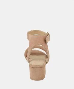 Rag & Co AMELIA Beige Block Heel Sandal