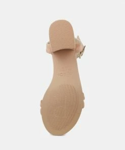 Rag & Co AMELIA Beige Block Heel Sandal