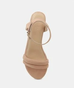 Rag & Co AMELIA Beige Block Heel Sandal