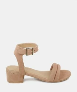 Rag & Co AMELIA Beige Block Heel Sandal