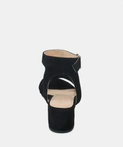 Rag & Co Sandals AMELIA Black Minimalist Block Heel Sandal