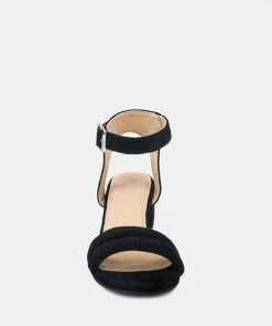 Rag & Co Sandals AMELIA Black Minimalist Block Heel Sandal