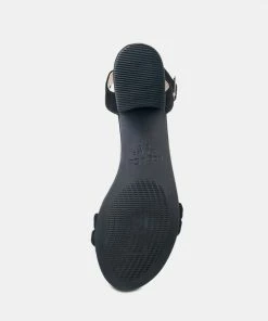 Rag & Co Sandals AMELIA Black Minimalist Block Heel Sandal