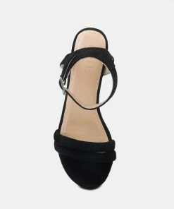 Rag & Co Sandals AMELIA Black Minimalist Block Heel Sandal