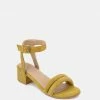 Rag & Co AMELIA Mustard Minimalist Block Heel Sandal