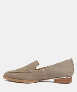 Rag & Co ANNA Taupe Suede Leather Loafers Loafers & Ballerinas