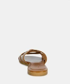 Rag & Co ARIS Tan Strappy Slip-on Sandal Flats