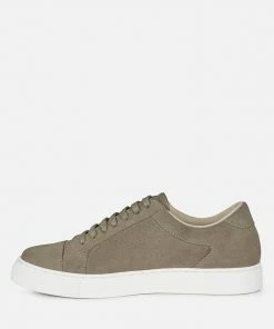 Rag & Co ASHFORD Taupe Fine Suede Handcrafted Sneakers