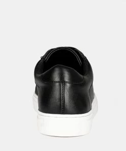 Rag & Co ASHFORD Black Fine Leather Handcrafted Sneakers