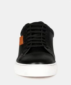 Rag & Co ASHFORD Black Fine Leather Handcrafted Sneakers