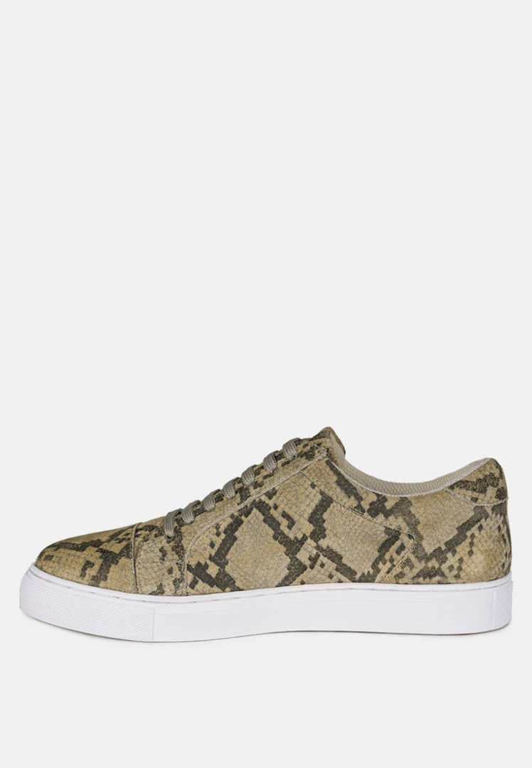 Rag & Co ASHFORD Snake Skin Print Handcrafted Sneakers 6 Rag & Co ASHFORD Snake Skin Print Handcrafted Sneakers