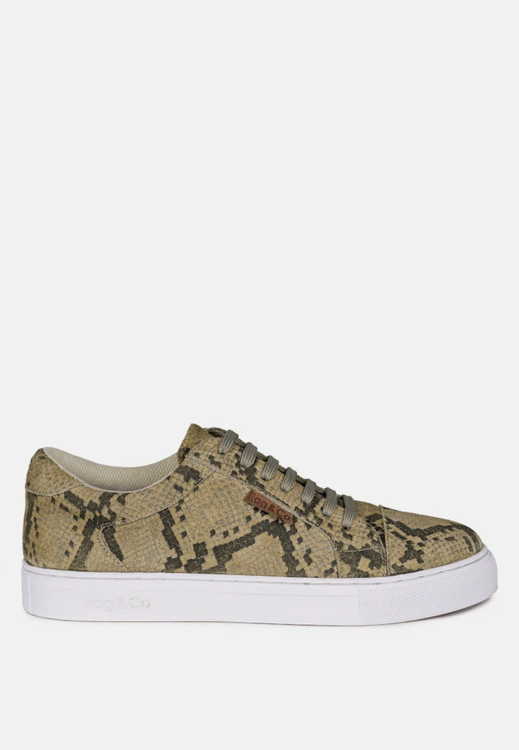 Rag & Co ASHFORD Snake Skin Print Handcrafted Sneakers 4 Rag & Co ASHFORD Snake Skin Print Handcrafted Sneakers
